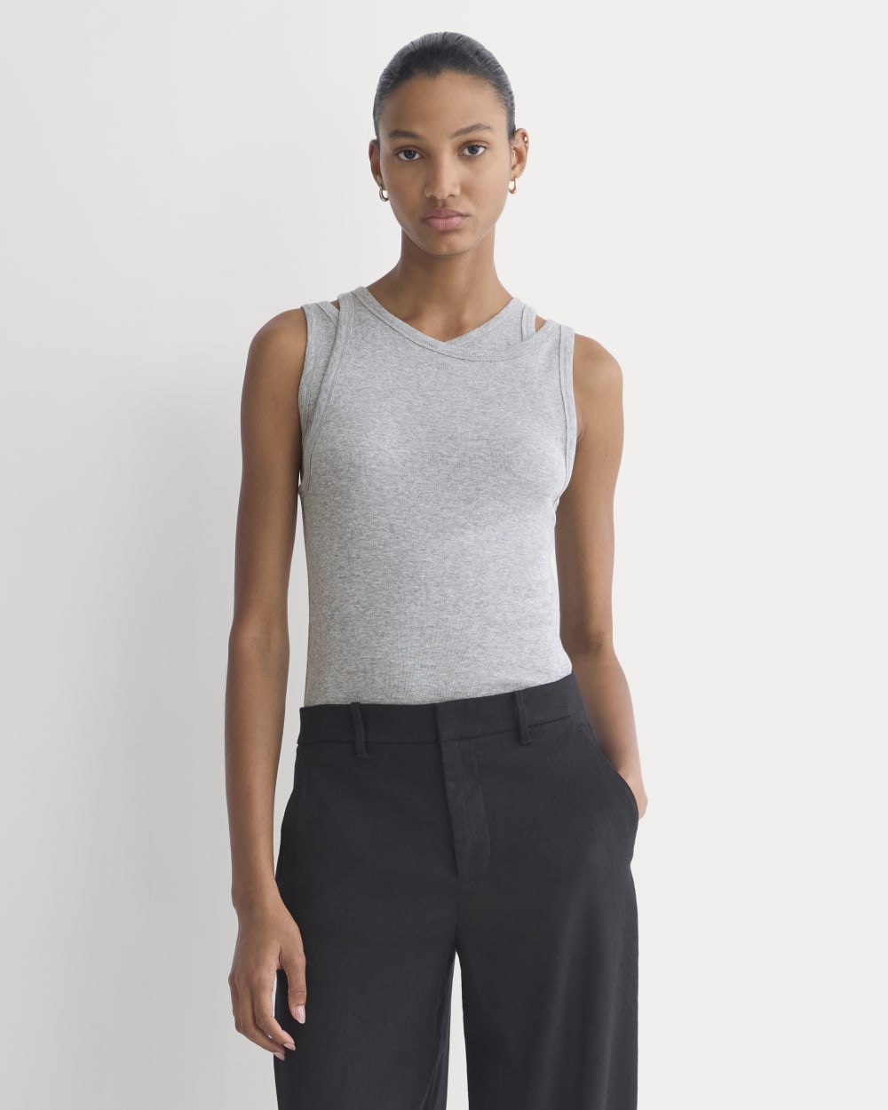 Tissue Layered Tank | Heathered Grey