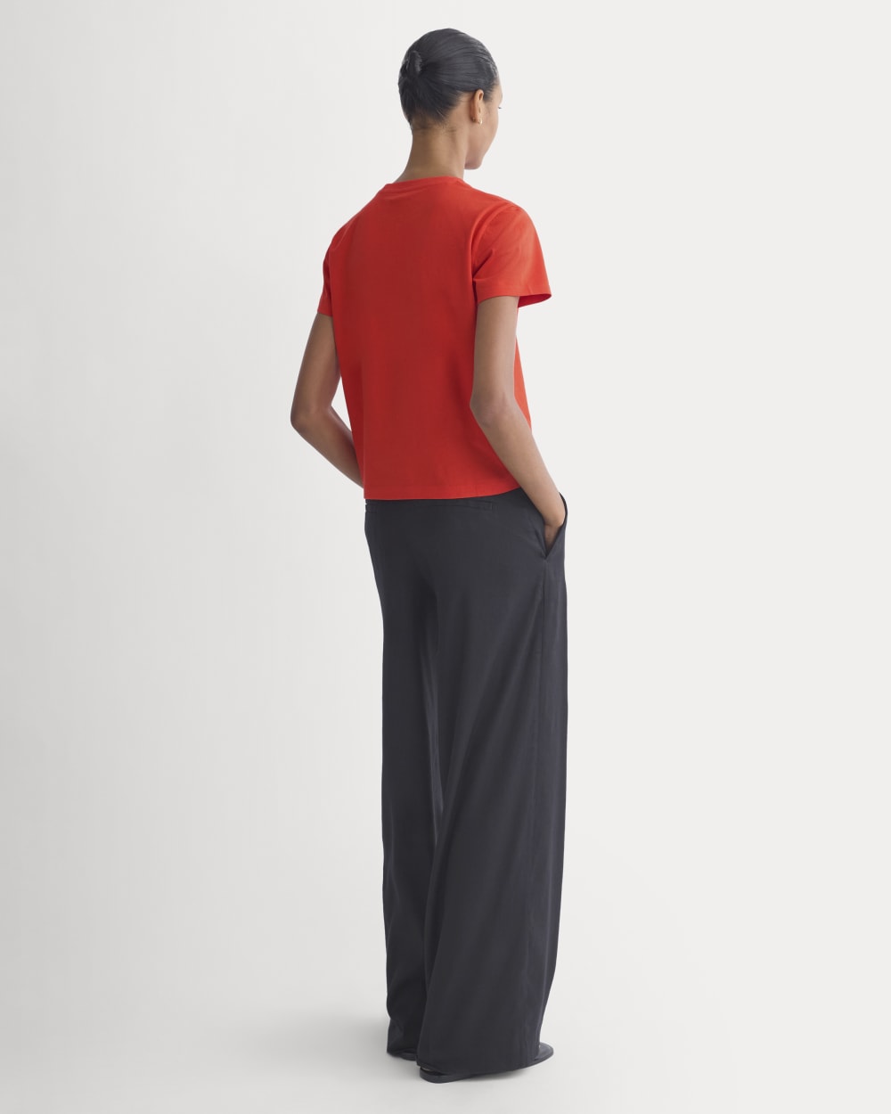 The Box-Cut Tee in Essential Cotton | Fiery Red | No Pocket - Image 5