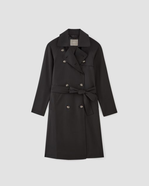 Alternative view of The Italian Wool Modern Trench | Black