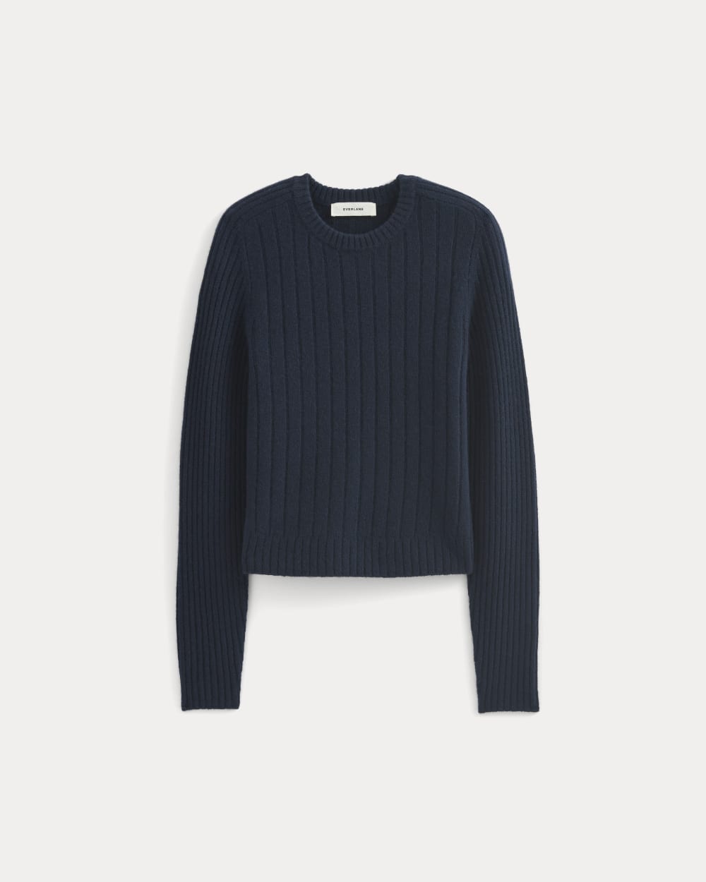 Mix Ribbed Crew in Cashmere | Navy - Image 2