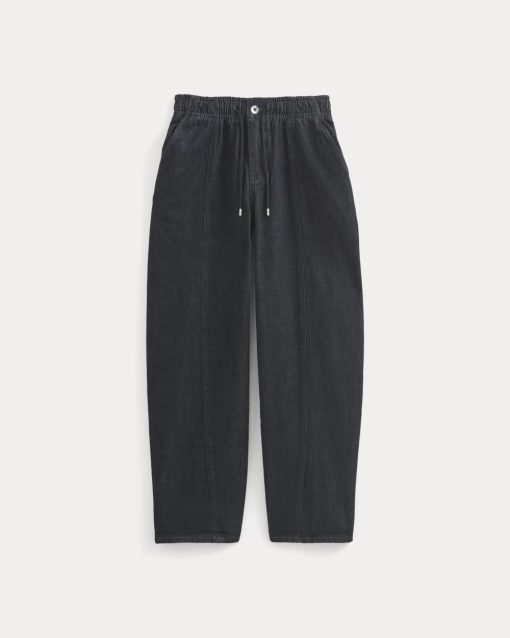 Alternative view of The Drawstring Baggy Jean | Dark Indigo
