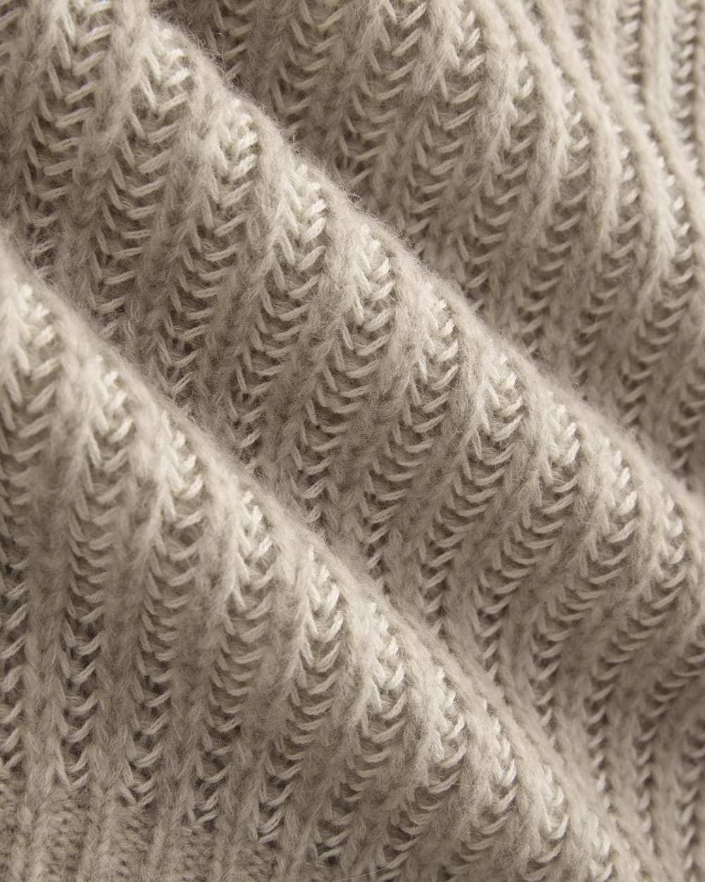 Funnel-Neck Ribbed Henley Sweater | Heathered Almond / Bone Vertical Stripe - Image 7