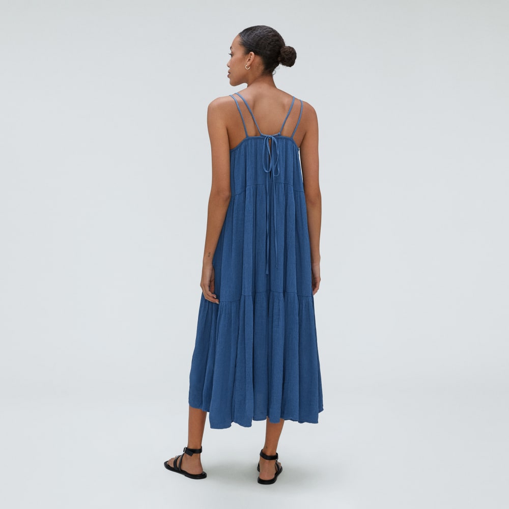 The Naia™ Ripple Tiered Maxi Dress | Deep Blue - Image 3