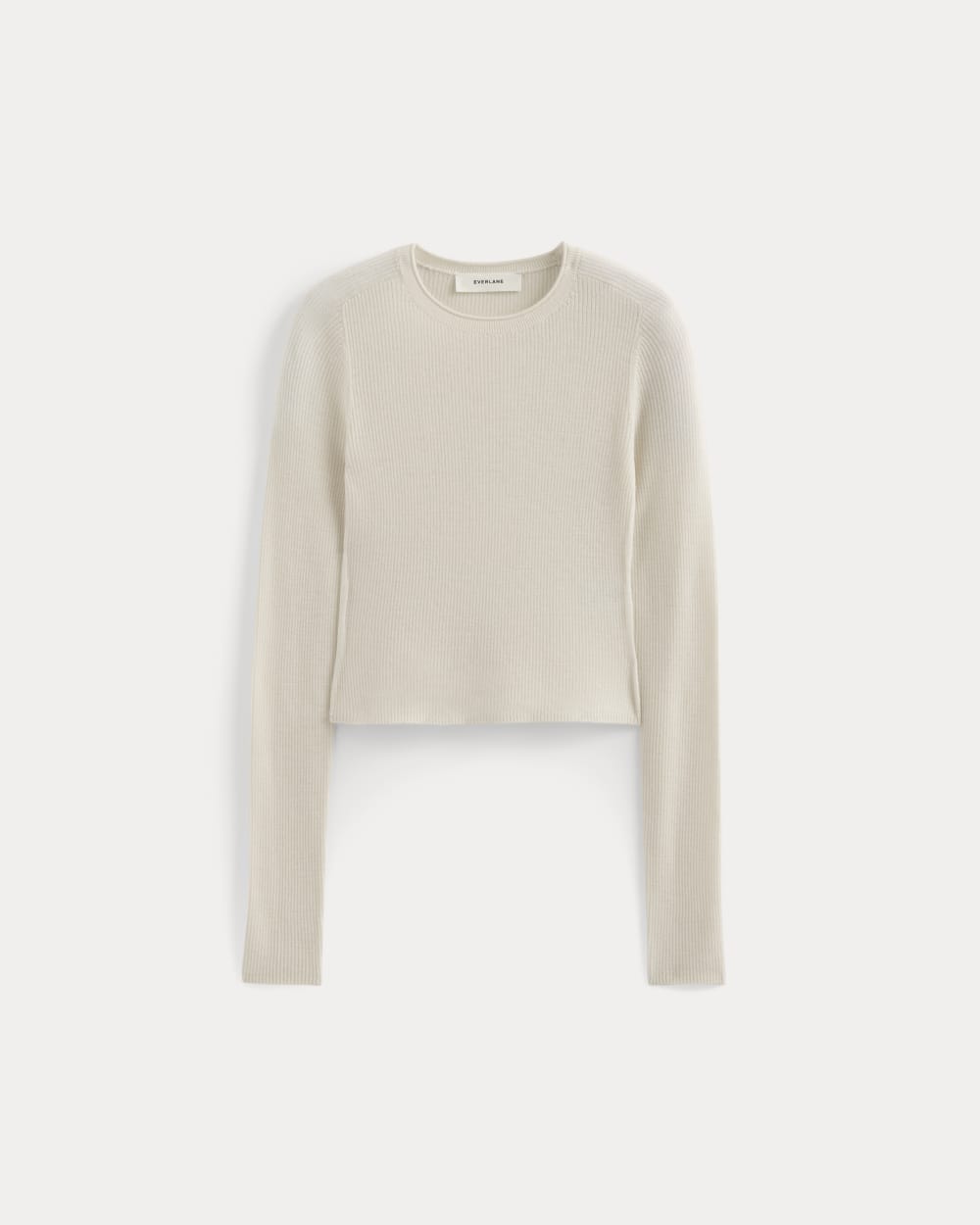 The Cropped Crew Top in Ultrafine Merino | Parchment - Image 2
