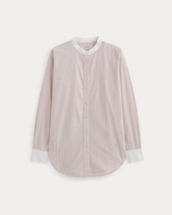 Alternative view of The Oversized Shirt in Ultrasoft Cotton | Pink / White