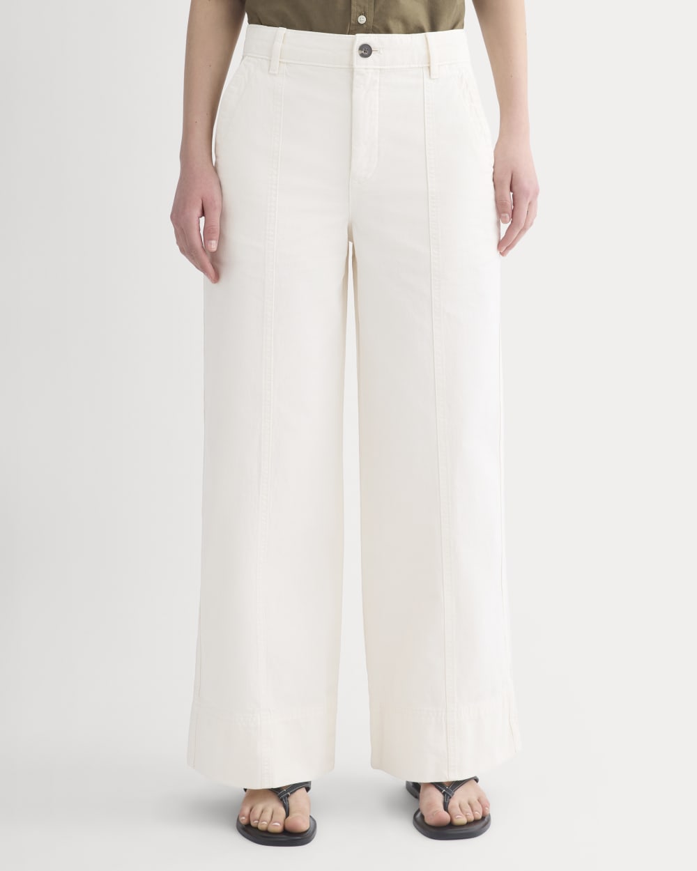 Seamed Wide-Leg Pant | Bone - Image 3