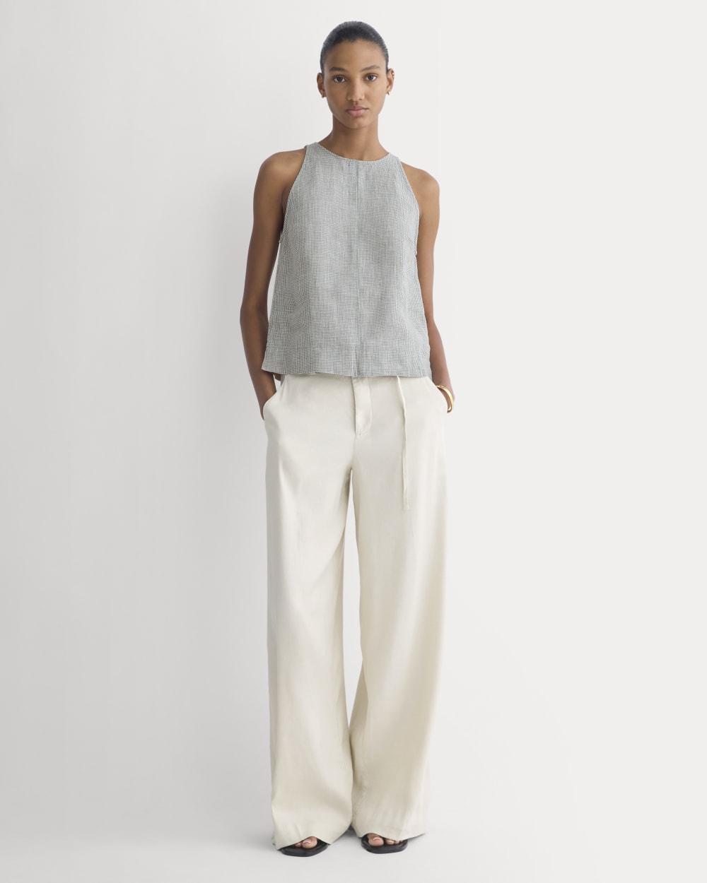 The Linen High-Neck Tank | Agave Green - Image 6