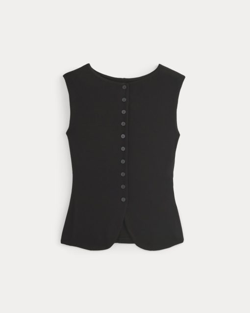 Alternative view of Sleeveless Button-Up in Butterluxe | Black