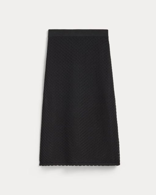 Alternative view of The Lace Knit Skirt | Black