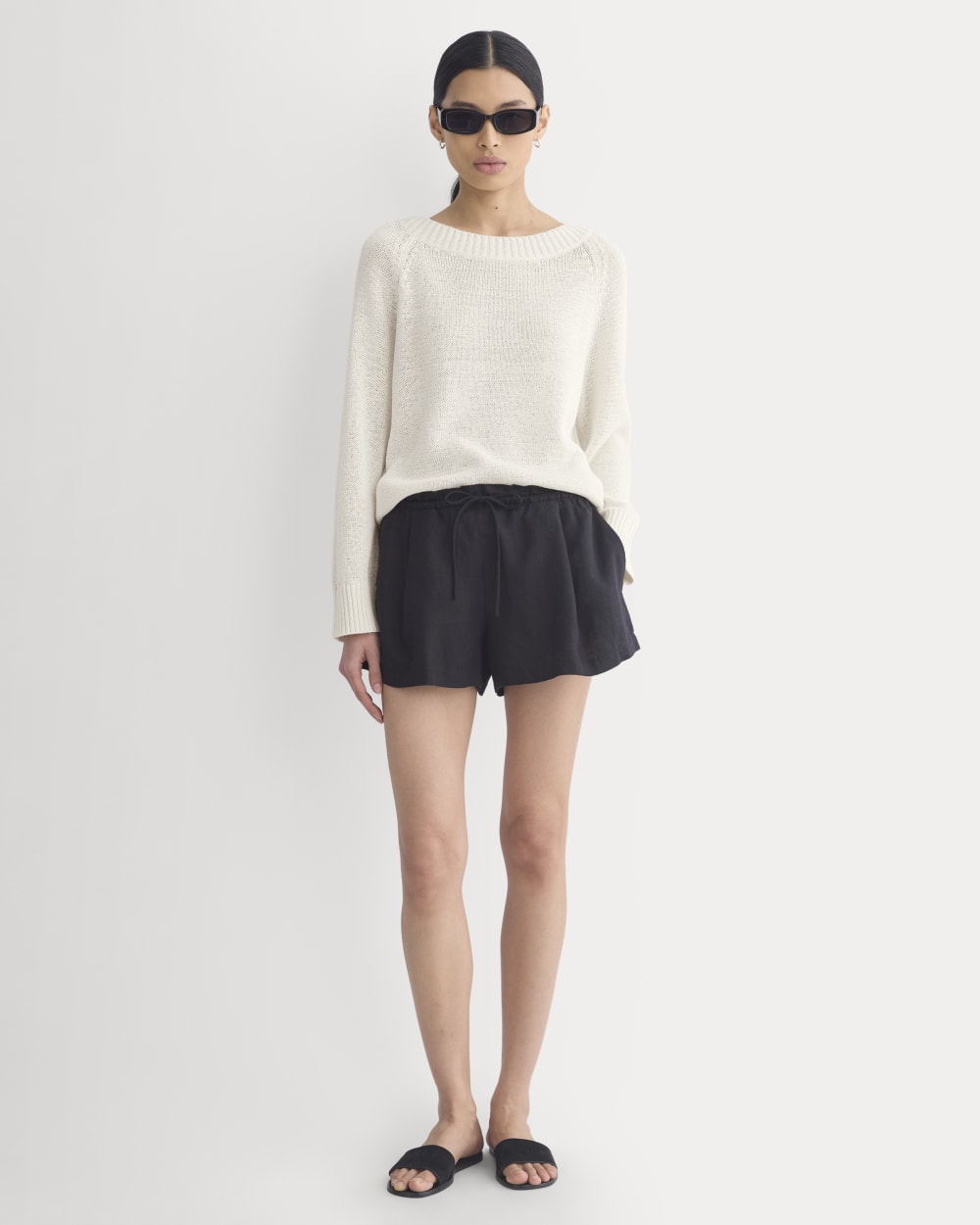 Flowy Short in Linen | Black - Image 4