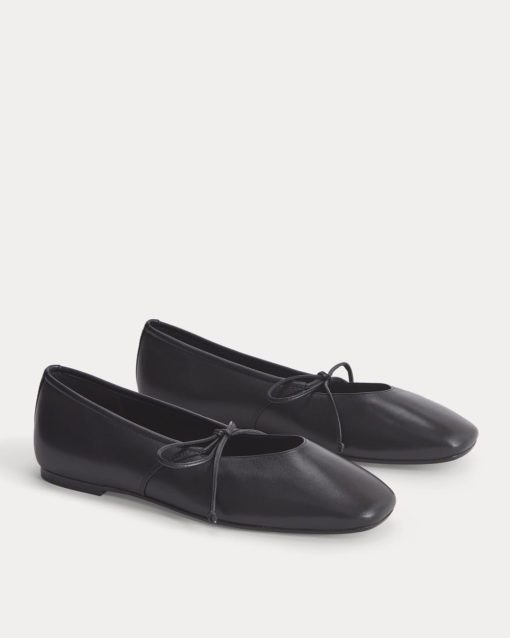 Alternative view of Leather Keyhole Flat | Black