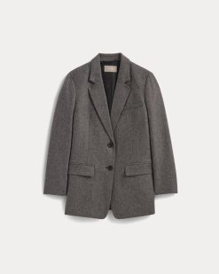 Alternative view of The Oversized Blazer in Wool | Grey Herringbone