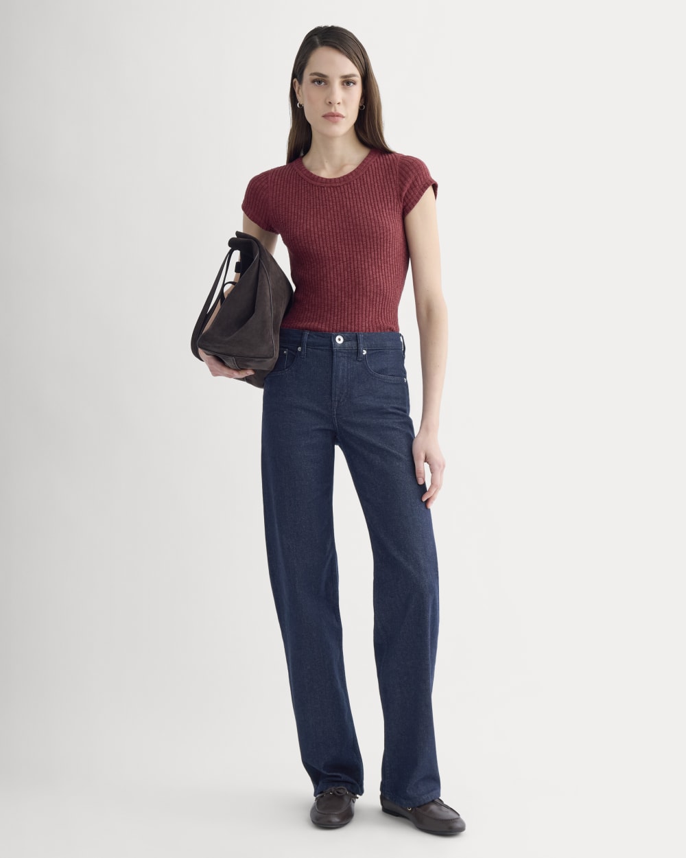 The Cozy Rib Tee | Pomegranate - Image 4