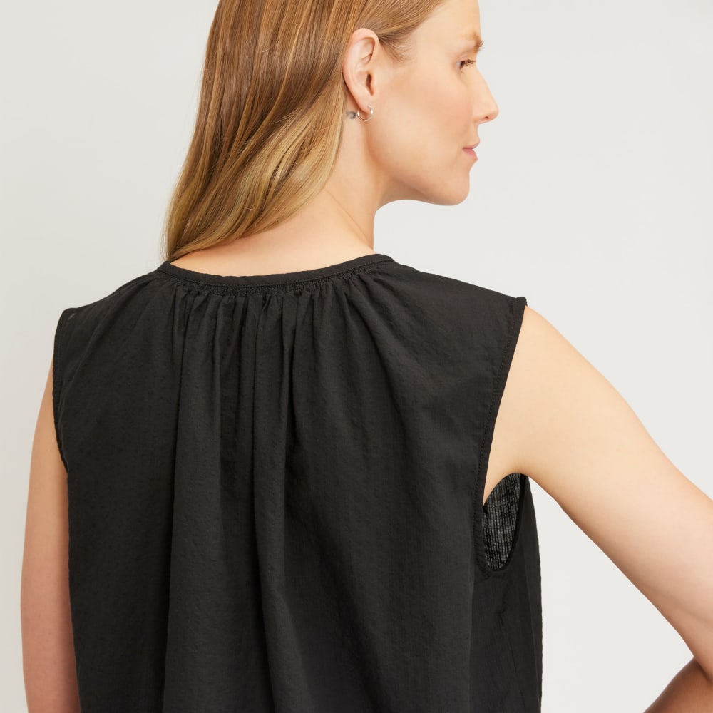 The Gathered Tie-Front Top | Black - Image 5