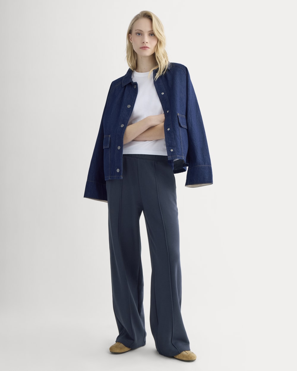 Lightweight Terry Pintuck Sweatpant | Navy - Image 3