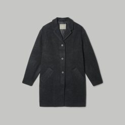 Alternative view of The Italian ReWool® Cocoon Coat | Heathered Black