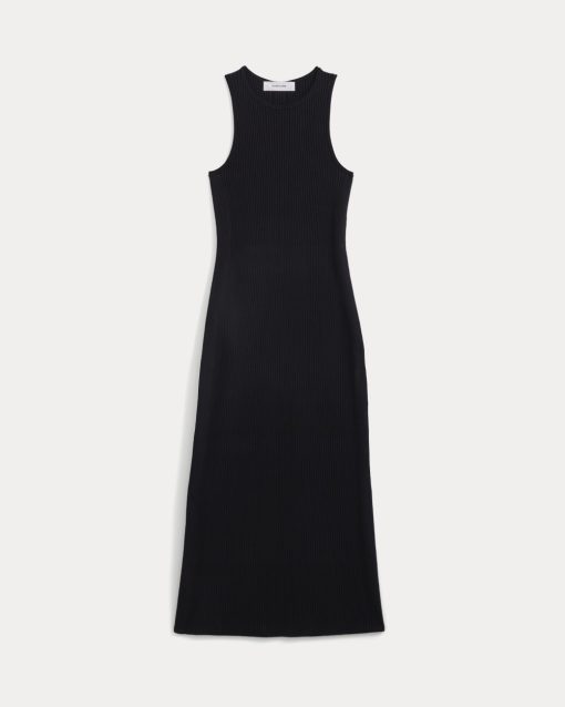 Alternative view of Cutaway Ribbed Midi Dress | Black