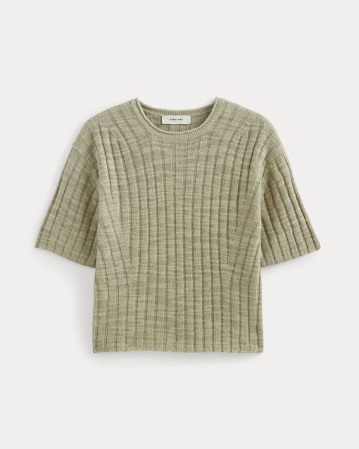 Alternative view of The Oversized Tee in Cotton Linen | Eucalyptus