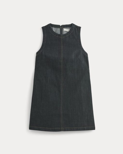 Alternative view of The Denim Shift Dress | Dark Indigo