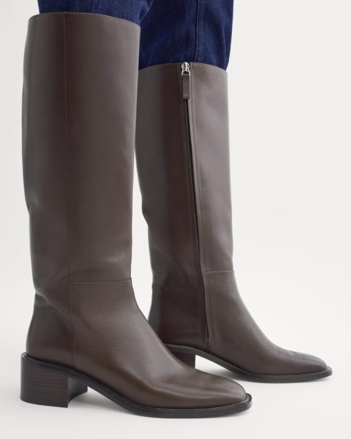 Alternative view of Leather Knee-High City Boot | Deep Brown