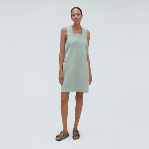 Alternative view of The Cross-Back Apron Mini Dress | Sea Glass