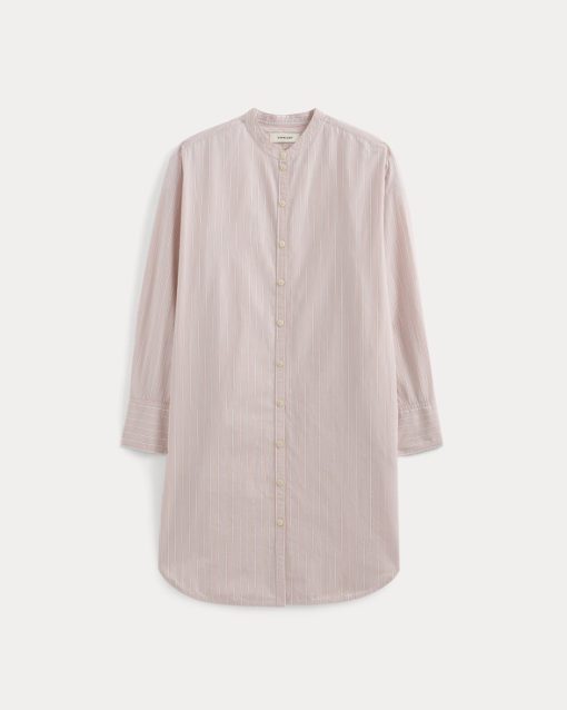 Alternative view of The Relaxed Shirt Dress in Ultrasoft Cotton | Pink / White
