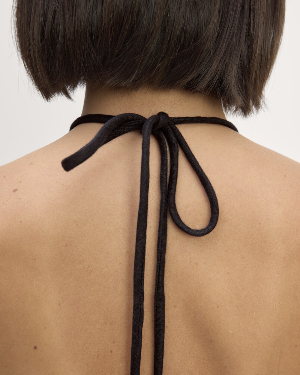 The Linen Halter-Neck Dress | Black - Image 4