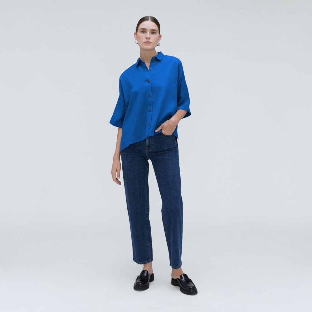 The Drapey Square Shirt | Lapis Blue - Image 4