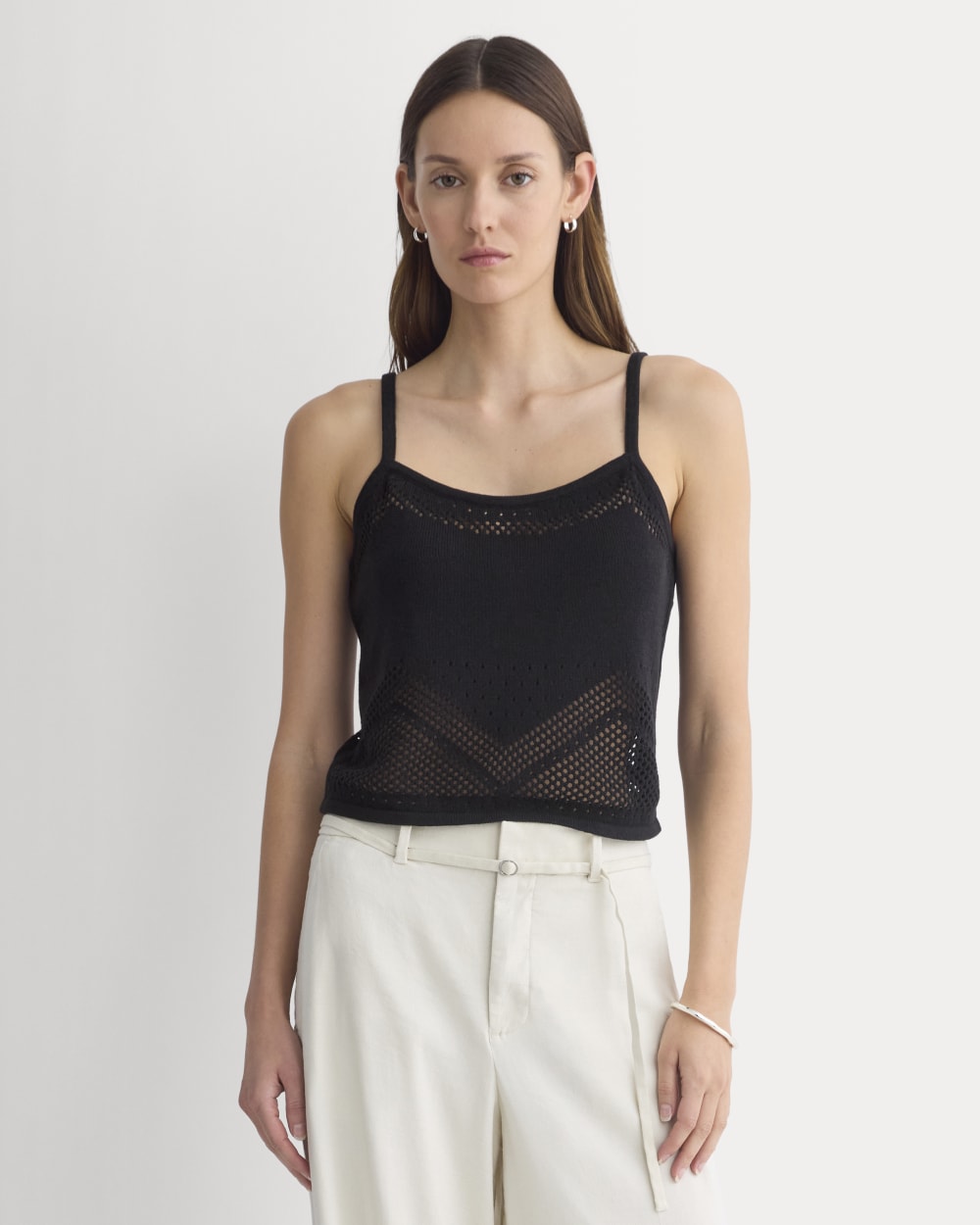 Lace-Knit Cami | Black