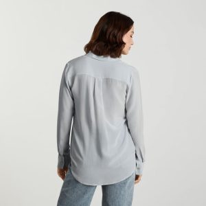 Alternative view of The Must-Have Shirt in Washable Silk | Sky