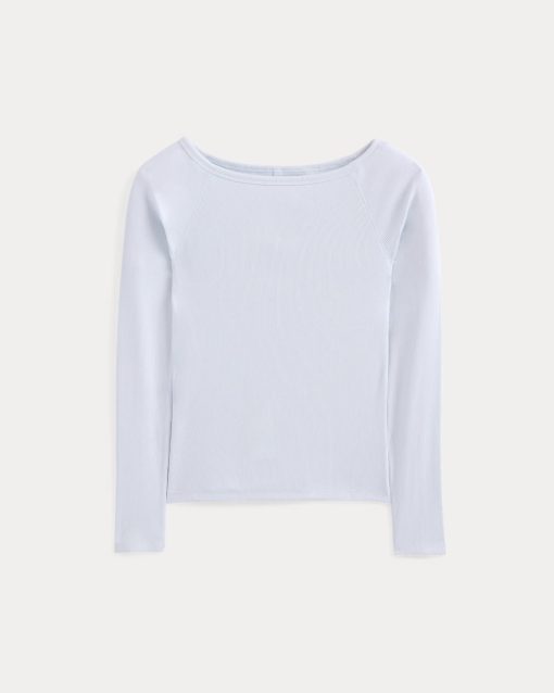 Alternative view of Luxe Rib Boatneck Top | Skywriting