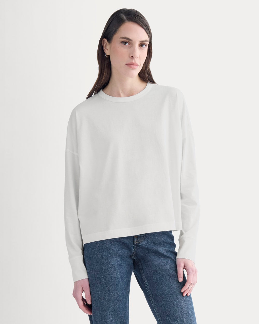 Oversized Boxy Crew in Essential Cotton | White - Image 3