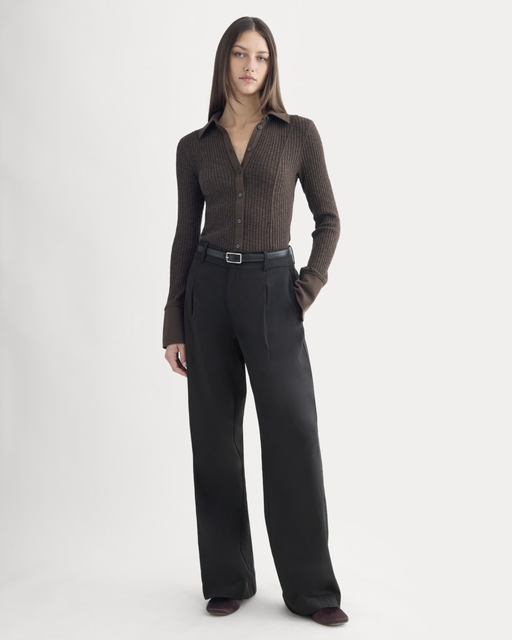 Cozy Rib Button-Up | Coffee Bean - Image 7