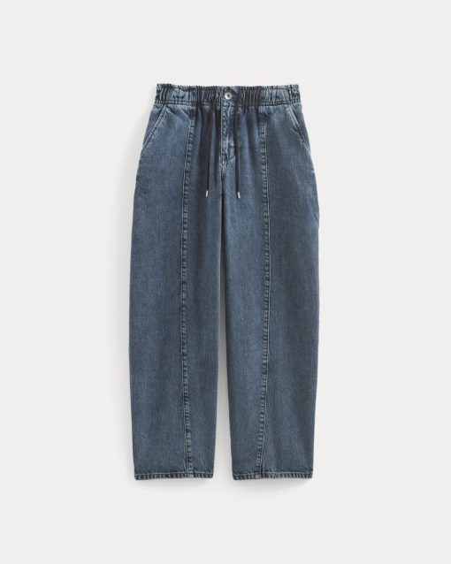 Alternative view of The Drawstring Baggy Jean | Mid Indigo