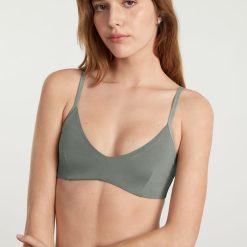 Alternative view of The Cotton Bralette | Dark Sage