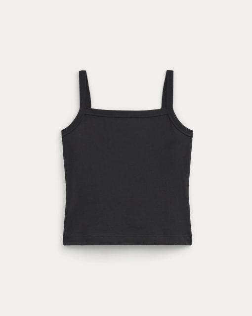 Alternative view of The Essential Square-Neck Tank | Black
