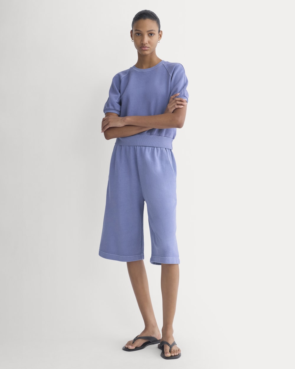 Lightweight Terry Blouson Short-Sleeve Crew | Velvet Morning - Image 3