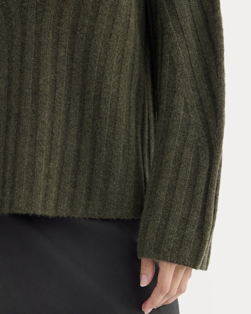 Funnel-Neck Sweater in Wool Cashmere | Heather Beech - Image 5