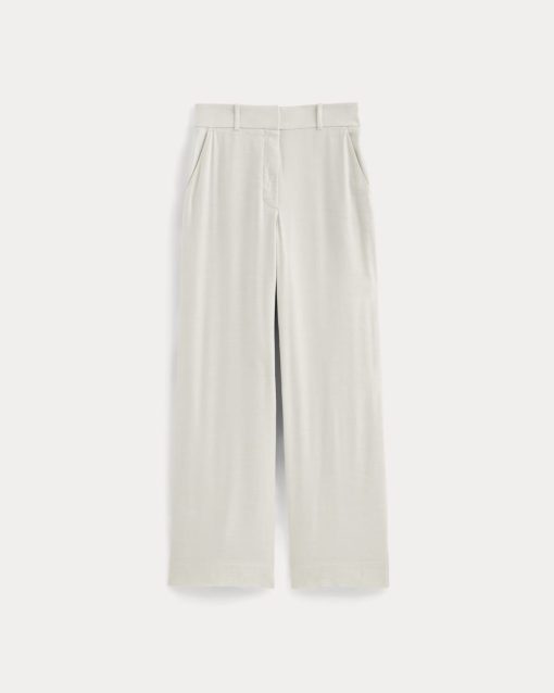 Alternative view of The Wide-Leg Pant in Stretch Linen | Natural Chambray
