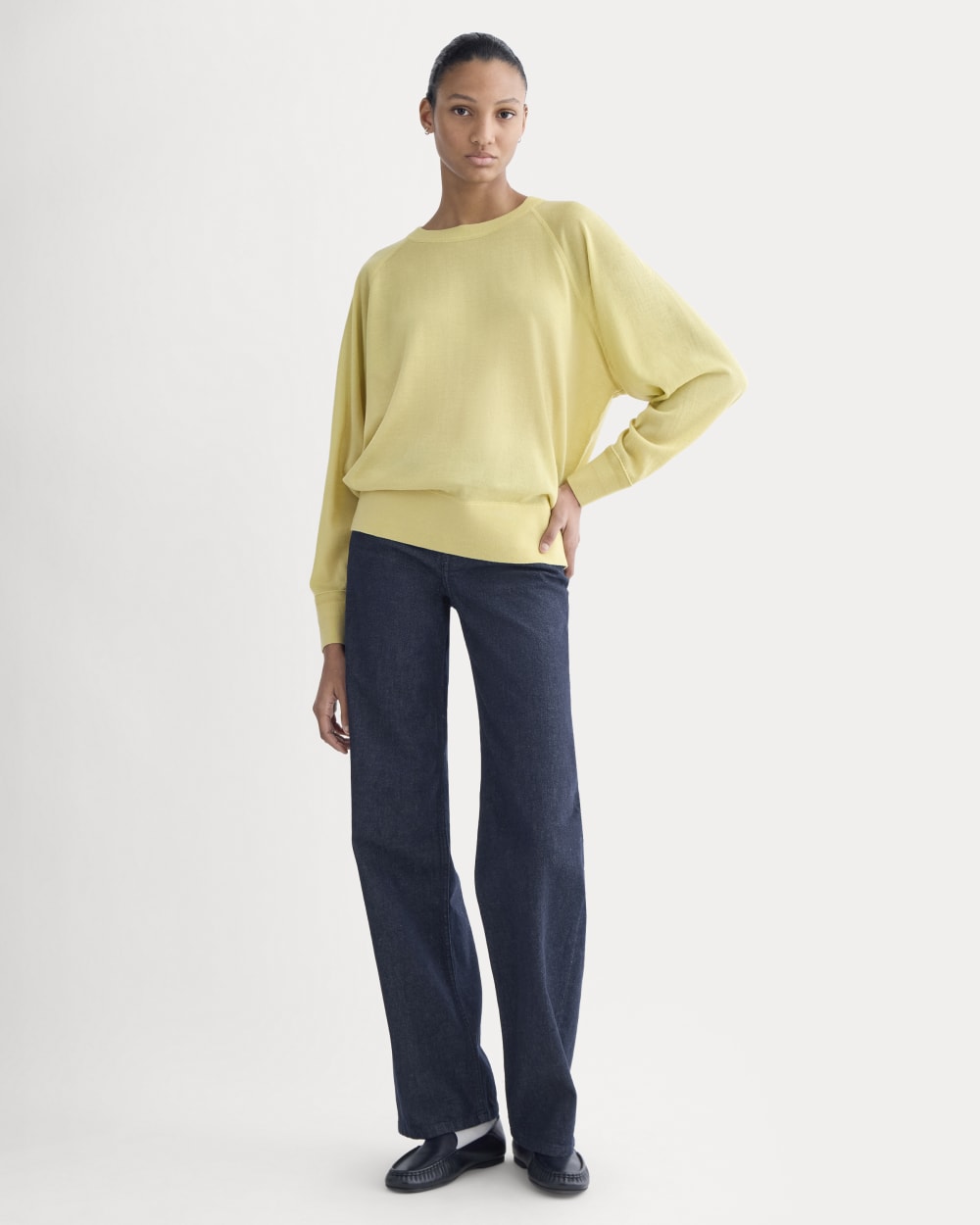 Raglan Sweater in Ultrasoft Merino | Double Cream - Image 3