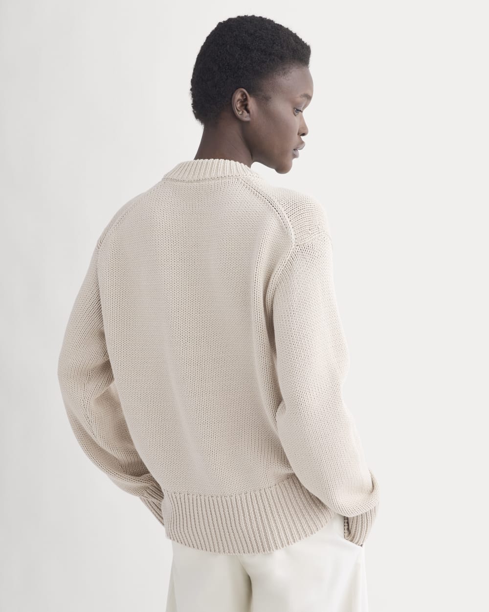 Oversized Cocoon Crew in Elevated Cotton | Peyote - Image 5