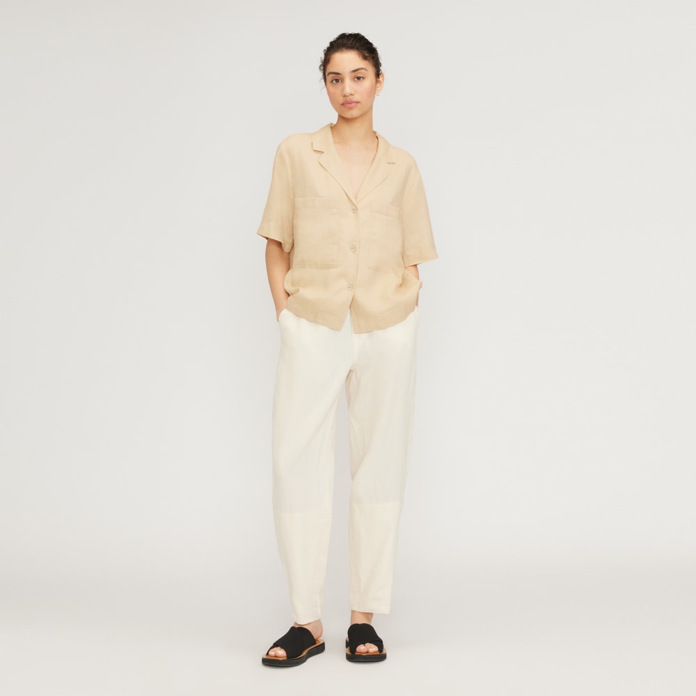 The Linen Workwear Shirt | Warm Khaki - Image 6