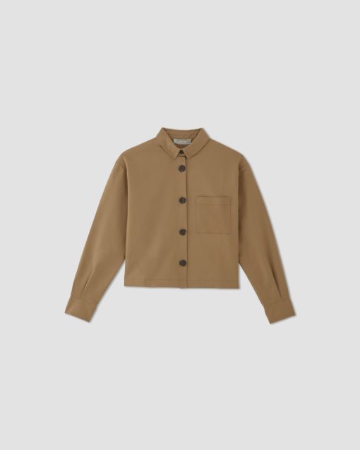 Alternative view of The Structured Cotton Cropped Shirt | Toasted Coconut