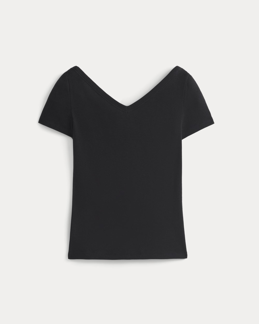 Tissue Short-Sleeve V-Neck Top | Black - Image 2