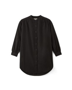 Alternative view of The Gauze Oversized Shirt | Black