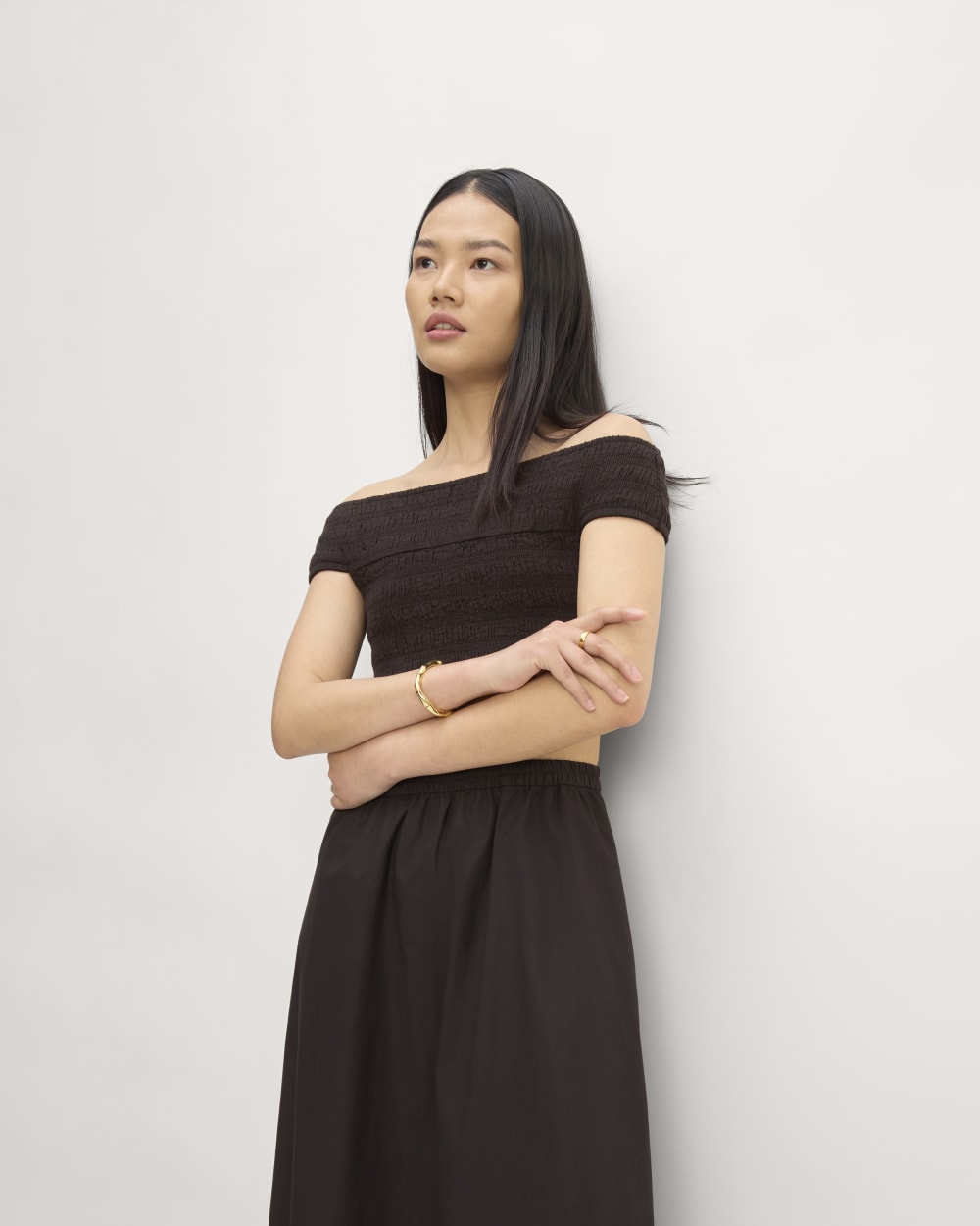 The Gauze Smock Top | Black - Image 4