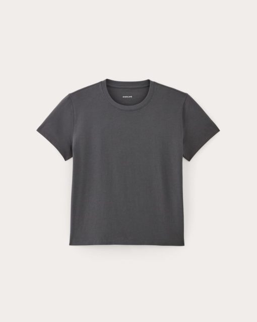 Alternative view of The Box-Cut Tee in Essential Cotton | Graphite | No Pocket