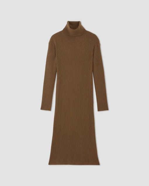 Alternative view of The Cotton-Merino Turtleneck Dress | Rich Camel