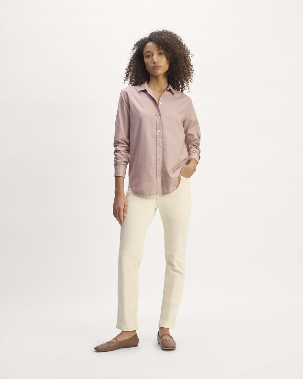 The Must-Have Shirt in Silky Cotton | Dusty Rose - Image 3