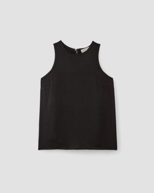 Alternative view of The Satin Racerback Top | Black